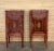 Italian Marquetry Nightstands with Bronze Crest, Drawers and Doors, 1890, Set of 2 For Sale - Image 6 of 12