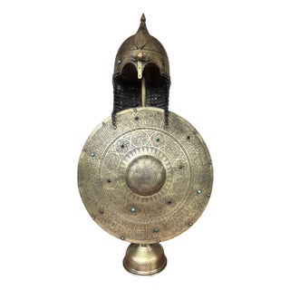 Turkish Brass Calligraphy Helmet Shield Set For Sale