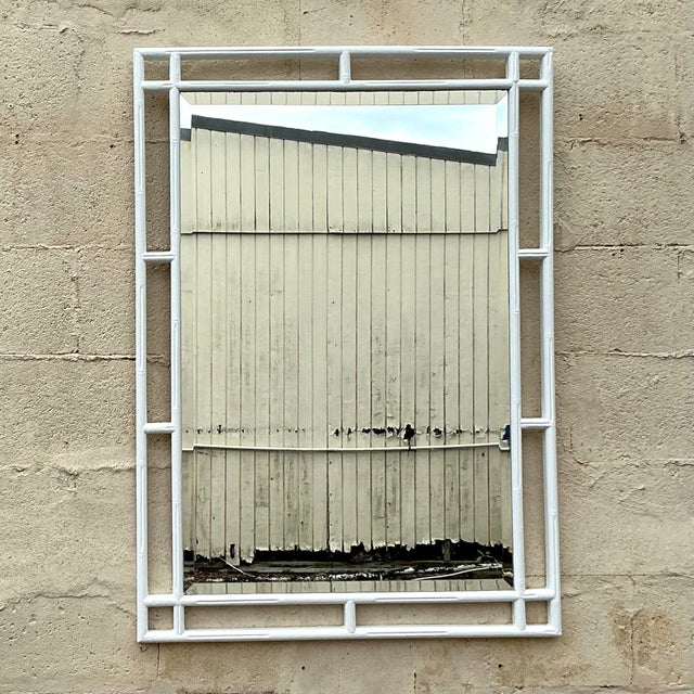 Coastal Vintage Coastal Carved Bamboo Mirror For Sale - Image 3 of 6