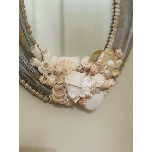 Vintage Shell Art Mirror For Sale In Charleston - Image 6 of 10