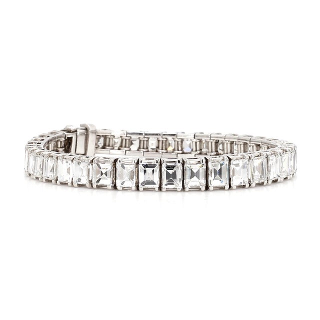 1920s 1920s 21.65 Carat Diamond and Platinum Bracelet For Sale - Image 5 of 10