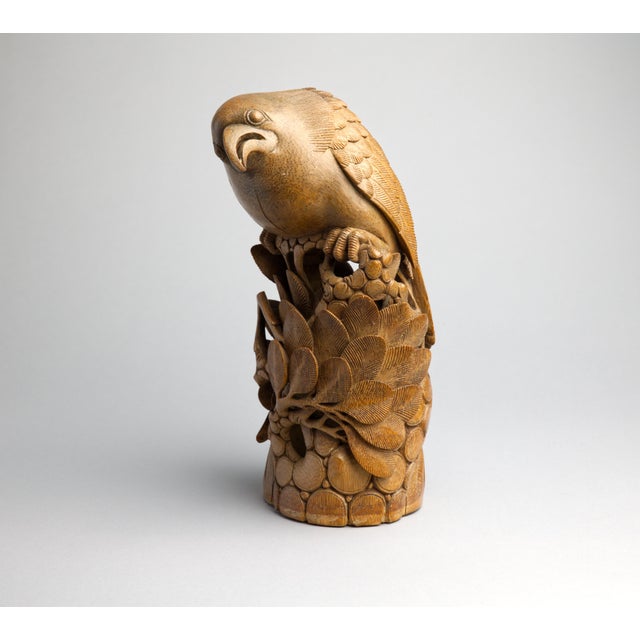 Japanese Meiji Period Carved Boxwood Okimono of a Hawk, Joel & Margaret Chen Collection For Sale - Image 11 of 15
