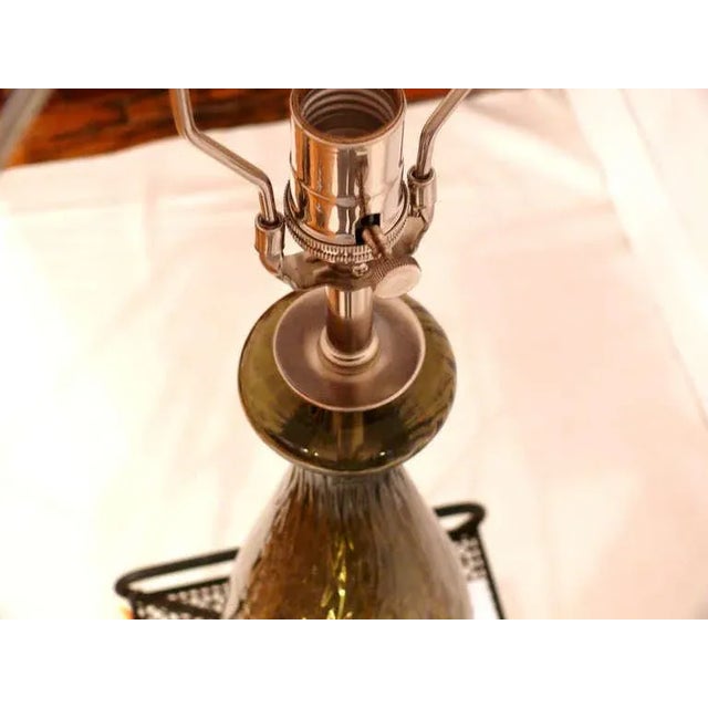 Greige Italian Grey Glass Table Lamps - A Pair For Sale - Image 8 of 10