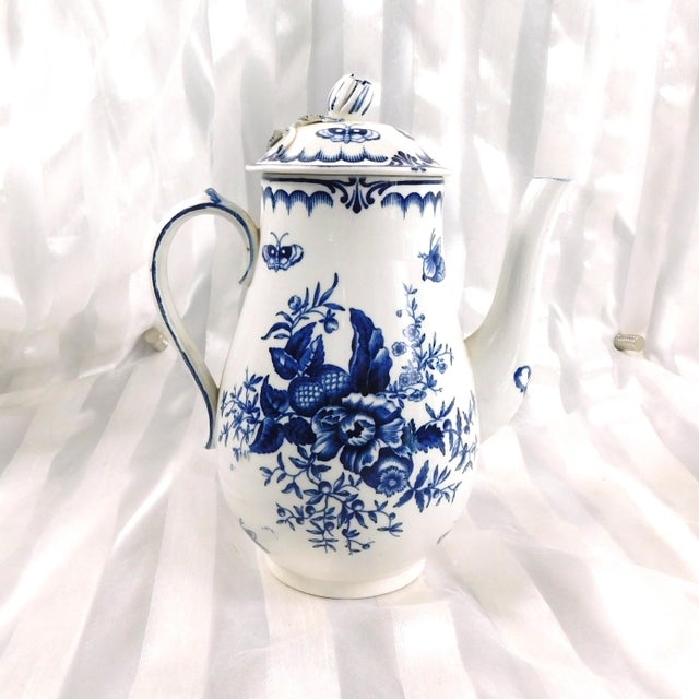 Royal Blue 1940s Royal Worcester Blue Sprays Coffee Pot For Sale - Image 8 of 8