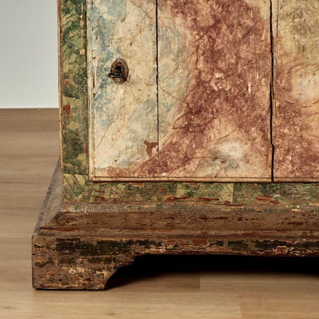 Antique Italian Provincial Faux Marble Cabinet Pedestal For Sale - Image 9 of 10