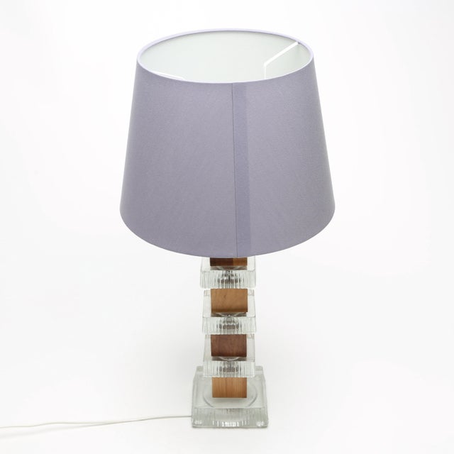 Table Lamps in Teak and Glass attributed to Ateljé Glass & Trä, Sweden, 1970s, Set of 2 For Sale - Image 4 of 16