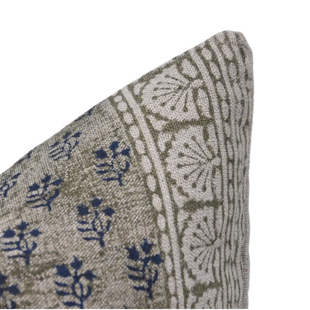 Not Yet Made - Made To Order Block Printed Elegant Heavy Thick Linen Throw Pillow Cover 24x24 Inch- Rangoli Art For Sale - Image 5 of 5