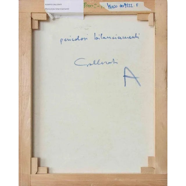 Alberto Gallerati, Dangerous Balances, Oil on Canvas, 1970s For Sale - Image 4 of 5