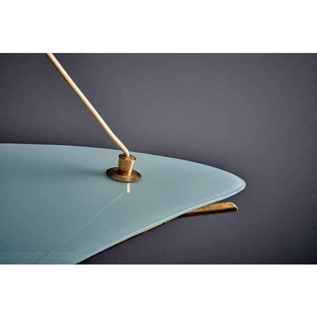 Sculptural Pendant Light with Sweeping Frosted Glass Shade, Italy, 1950s For Sale - Image 13 of 14