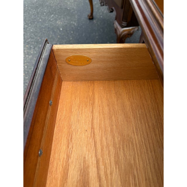 Oxblood Red 1980s Councill Craftsmen Chippendale Style Lowboy For Sale - Image 8 of 12