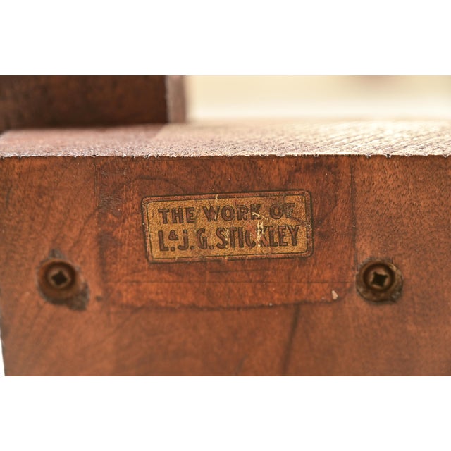 L. & J. G. Stickley Antique Mission Oak Arts & Crafts Extension Dining Table, Newly Refinished For Sale - Image 12 of 13