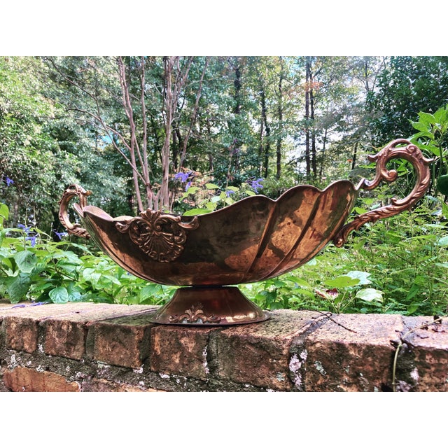 1940s Scrolled Turkish Brass Compote for the Holiday Table For Sale - Image 9 of 9