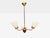 1950s Swedish Modern, Three-Light Pendant Light, Brass, Wood, Glass For Sale - Image 4 of 11