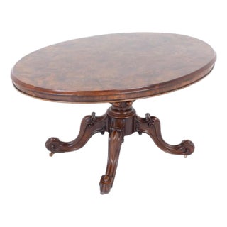 Victorian Walnut Loo Table, 1850s For Sale
