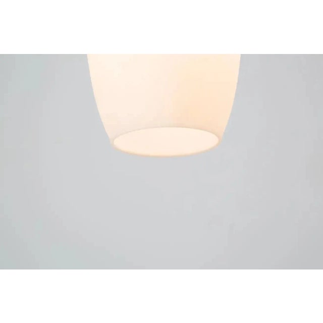 Metal Large 1950s Glass and Brass Suspension Light Attributed to Stilnovo For Sale - Image 7 of 12