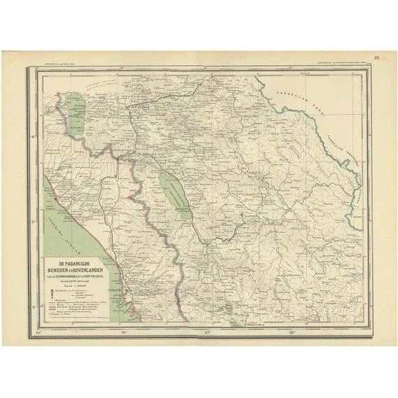 Antique Map of Padang and Sumatra and Indonesia, 1900 For Sale - Image 6 of 6