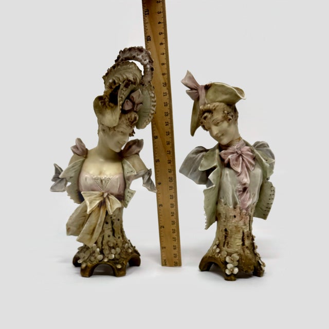 Up for sale is a stunning pair of antique Austrian porcelain busts by the renowned maker Ernst Wahliss (Turn-Teplitz)....