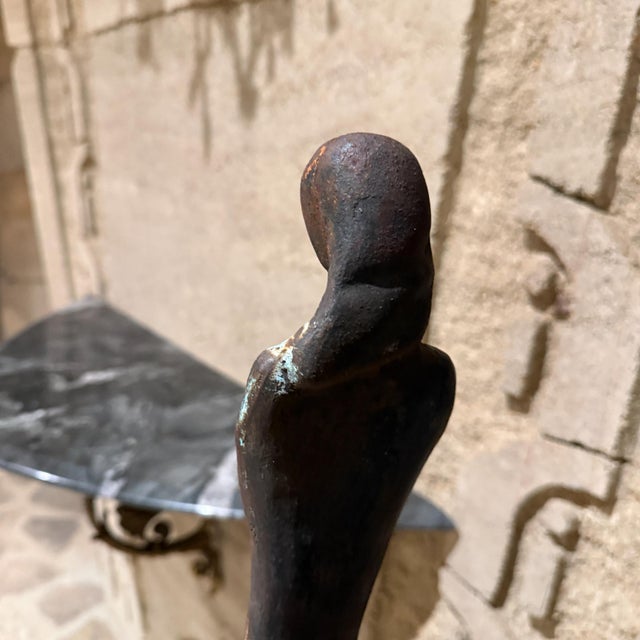 Bronze Mid Century Bronze Sculpture of a Standing Figure Tette De Femme For Sale - Image 8 of 12