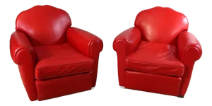 Leather Club Armchairs, 1990s, Set of 2