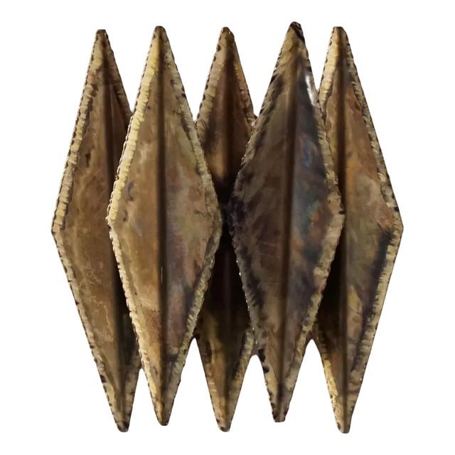 Brutalist Wall Light in Brass by Svend Aage Holm Sørensen, 1960s For Sale