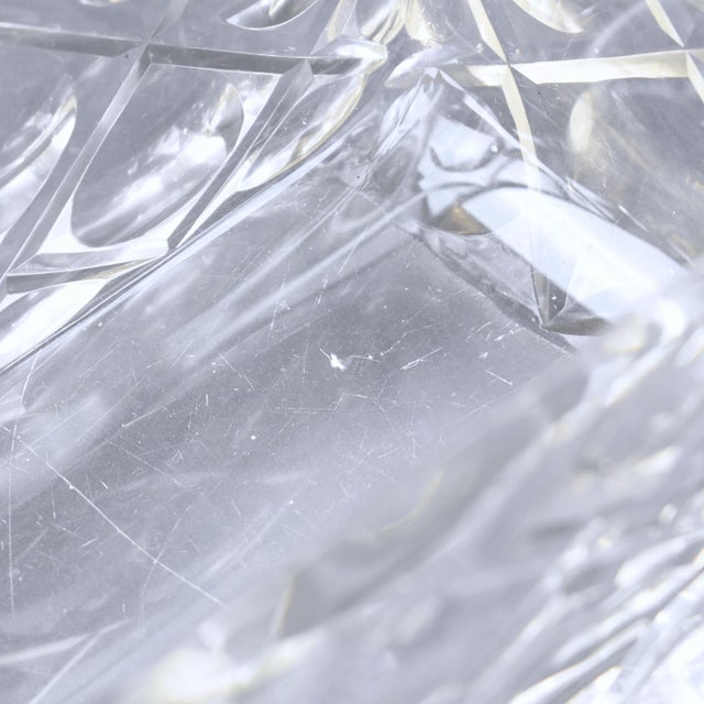 Glass Art Deco Etched Crystal Centerpiece Decorative Bowl, France 1930s For Sale - Image 7 of 10