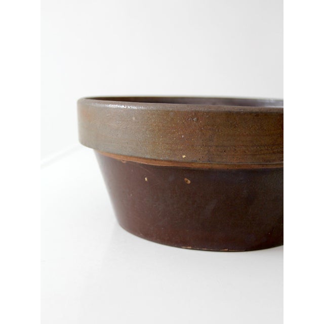 Antique American Stoneware Mixing Bowl With Brown Glaze For Sale - Image 6 of 14