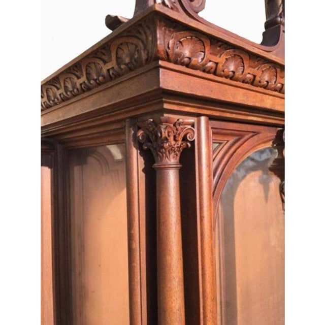 Renaissance Style Wall Showcase in Walnut For Sale - Image 11 of 12