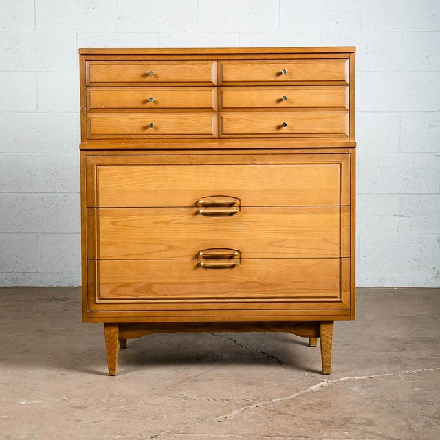 1960s La Period Furniture Mid Century Modern Solid Wood 5 Drawers Ash Chest of Drawers Chairish