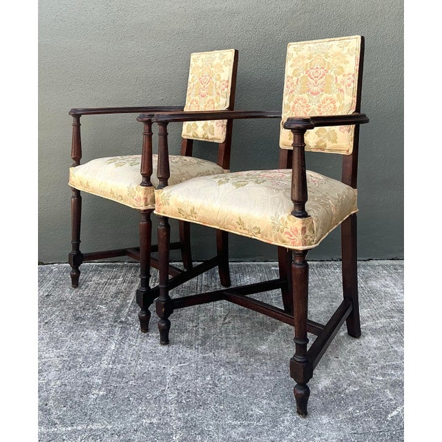 Vintage 19th Century Carved Arm Chairs - A Pair For Sale - Image 12 of 12