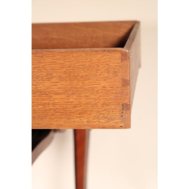 Antique Louis XV Style King Wood and Tulip Wood Bronze Mounted Leather Top Desk For Sale - Image 12 of 12