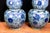 Breathtaking pair of chinese blue and white porcelain urns double gourd form with intricate hand painted arabesques and...