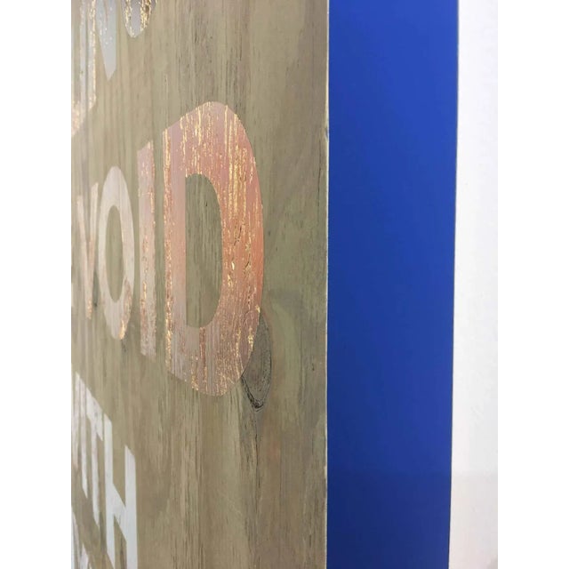 Gray William Finlayson Jr. Acrylic on Reclaimed Wood Titled: Filling the Void Blue, 2017 For Sale - Image 8 of 10