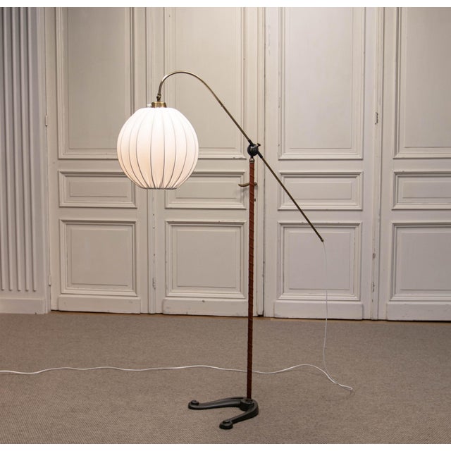 1940s Vintage Brass Water Pump Floor Lamp from Fog & Mørup, 1940s For Sale - Image 5 of 13