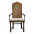 Drexel Furniture Bishopsgate Collection Solid Walnut English Tudor Style Cane Back Dining Arm Chair For Sale