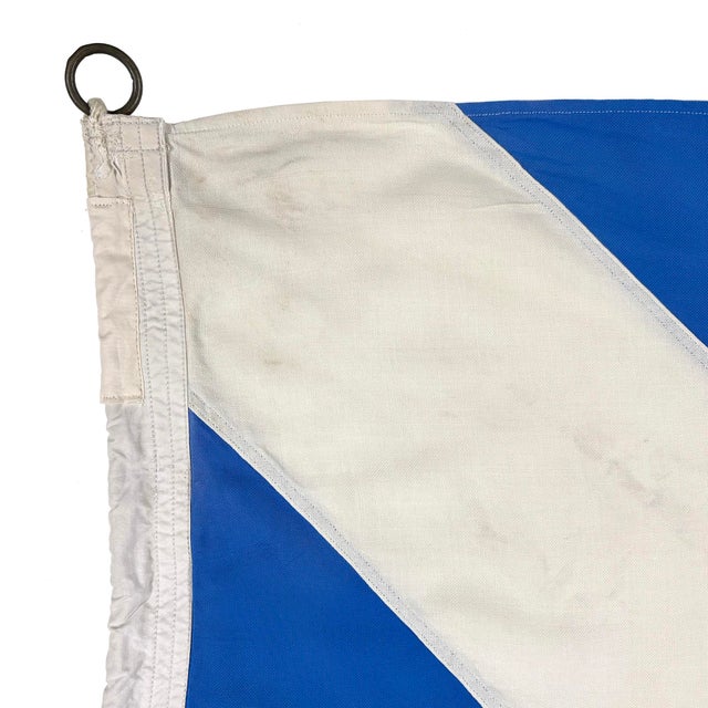 Late 20th Century Large Vintage Sewn Nautical Signal Flag For Sale - Image 5 of 6