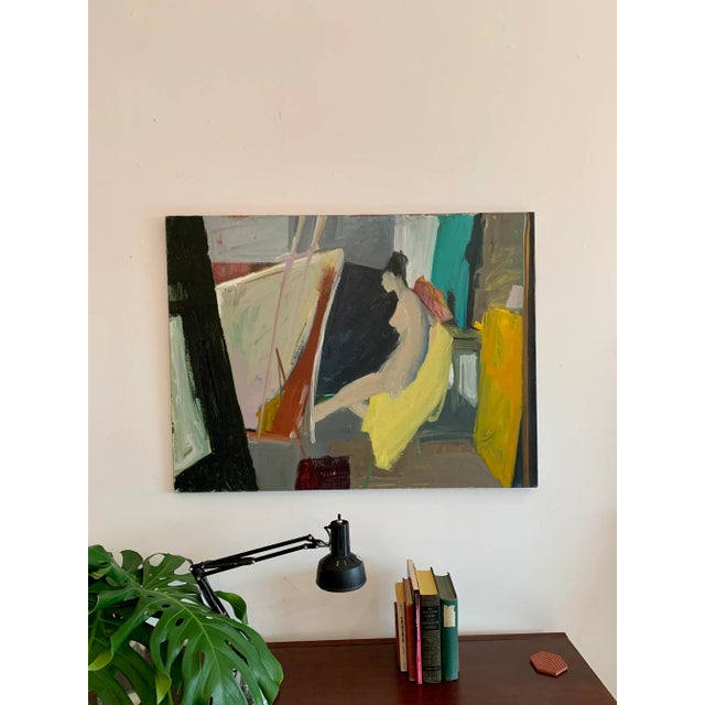 Mid-Century Figurative Nude Oil Painting For Sale - Image 4 of 4