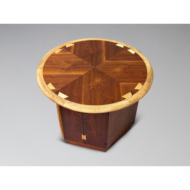 Restored Lane Acclaim Drum Table Round Hexagon Side End Table Storage Cabinet For Sale - Image 12 of 14