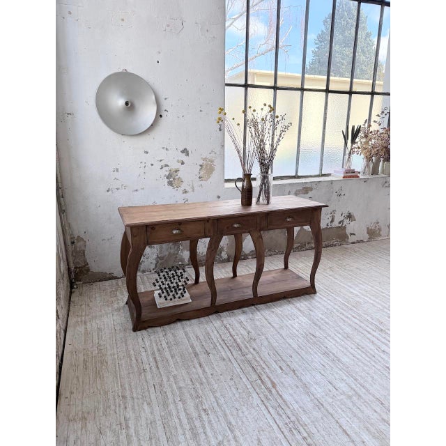 Wood Pine Drapers Console Table, 1950s For Sale - Image 7 of 18