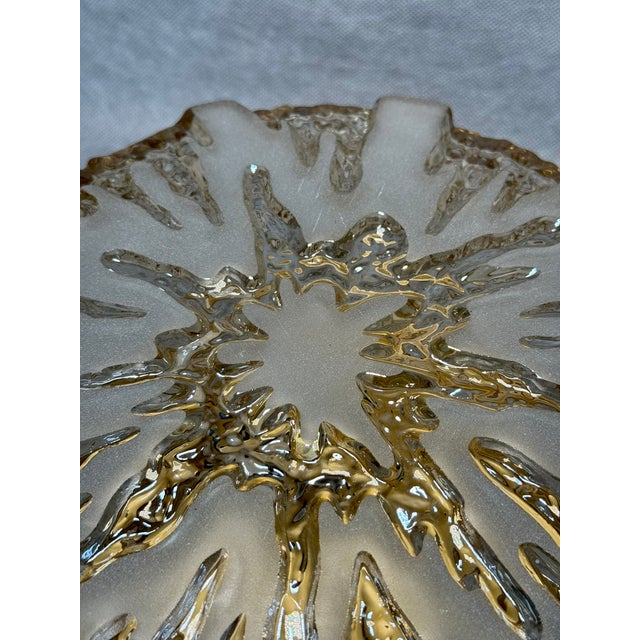 Mid-Century Modern Italian Textured Flush Mount Ceiling Light, 1970s For Sale - Image 3 of 9