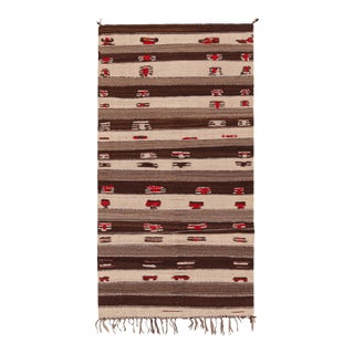 Vintage Moroccan Kilim Rug With Beige-Brown Stripes, From Rug & Kilim For Sale