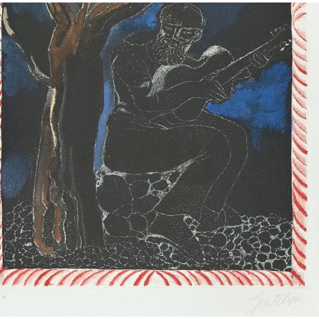 The Hermit is an etching and aquatint realized by Franco Gentilini (Italian Painter, 1909-1981) in the 1970s. from the...