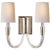 Vivian Double Sconce in Polished Nickel with Natural Paper Shades Designer: Thomas O'Brien Height: 13.5" Extension: 8.5"...