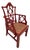 Chippendale Cane Seat Red Lacquer Armchair For Sale