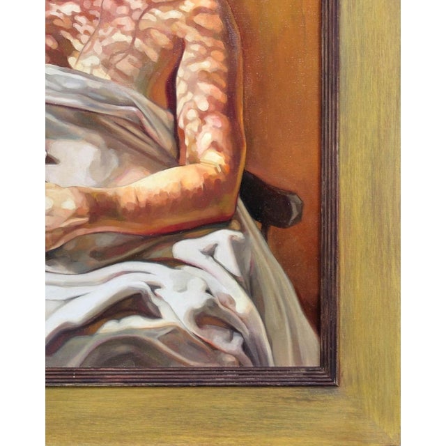 Early 21st Century Elin Sian Blake, First Light, Mother & Baby with Welsh Blanket, 21st Century, Oil on Canvas For Sale - Image 5 of 18