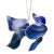 Vintage Stained Glass Fish Suncatcher in Deep Cobalt Blue. For Sale