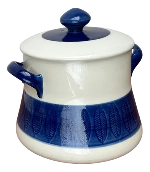 Mid-Century Swedish Large Pot Lid Terrine Koka Blue Bla Series by Hertha Bengtson for Rörstrand, 1950s
