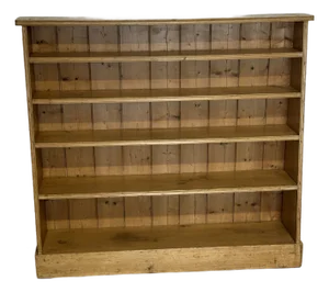 Antique Pine Waterfall Bookcase From England