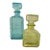 Mid-Century Blue & Yellow Flash Glass Decanters, a Pair For Sale