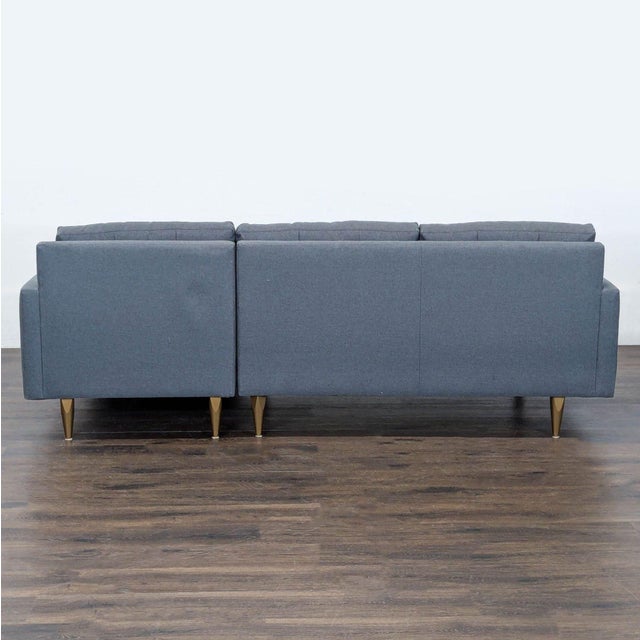 2020s Crate & Barrel Petrie Modern Gray Sectional Sofa With Chaise For Sale - Image 5 of 9