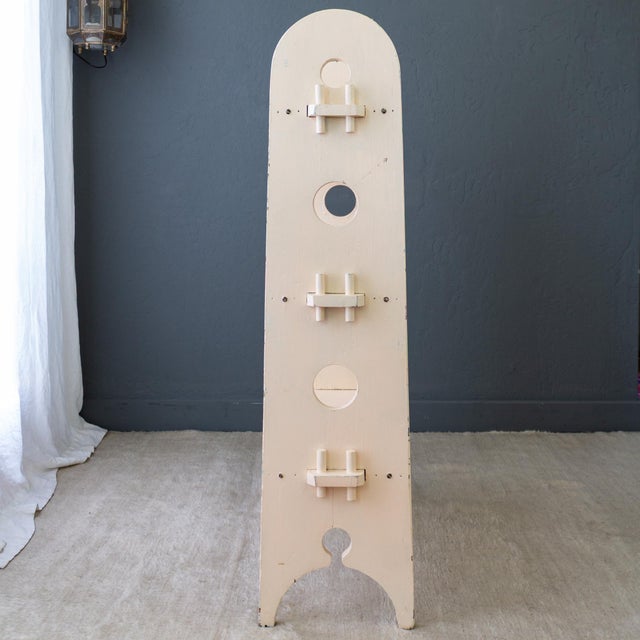 Wood Arts and Crafts Pink Painted Bookshelf With Roycroft Peg Construction For Sale - Image 7 of 18